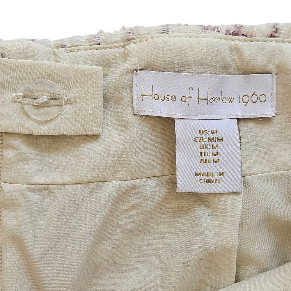 House Of Harlow Pink &‎ White Plaid Tweed Woven Mini Skort Size M - Picture 4 of 8